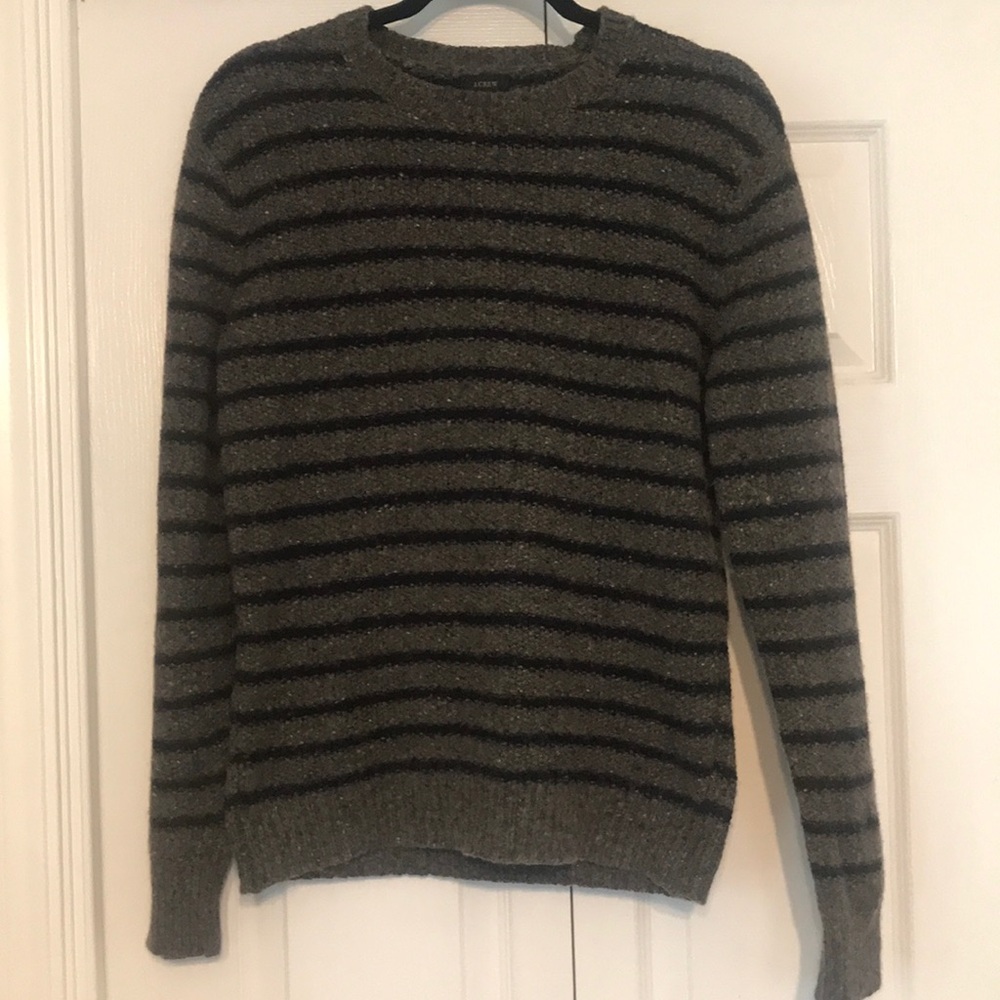 J. Crew Blue and Gray Striped Sweater